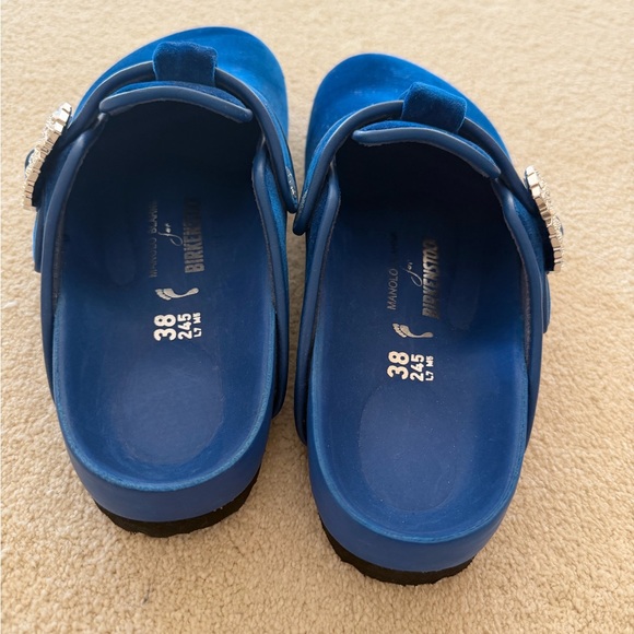 Manila Blahnik x Birkenstock Velvet Crystal Embellishment Mules. Never worn. - Picture 3 of 6